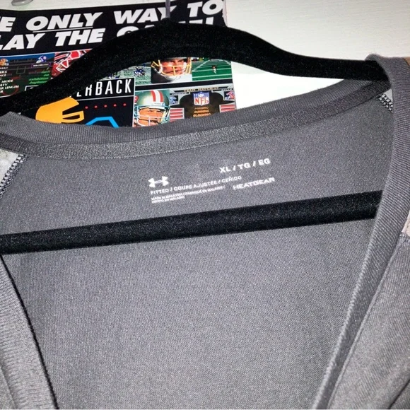 Under Armour Gray/Camo Sleeves 3/4 Sleeve Fitted Athletic Top - Picture 2 of 4